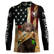 Load image into Gallery viewer, Best Duck Hunting Dogs chocolate Labrador Retriever American flag 3D All over printed Shirts FSD3865