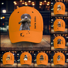 Load image into Gallery viewer, Ruffed Grouse Hunting Dog Blaze Orange Custom Name Hat for Men, Choose hunting dog breeds FSD3991