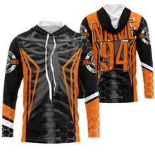 Load image into Gallery viewer, Personalized Racing Jersey UPF30+, Cool Bone Motorcycle Motocross Off-Road Riders Racewear - Orange| NMS624