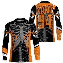 Load image into Gallery viewer, Personalized Racing Jersey UPF30+, Cool Bone Motorcycle Motocross Off-Road Riders Racewear - Orange| NMS624