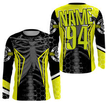 Load image into Gallery viewer, Personalized Racing Jersey UPF30+, Cool Bone Motorcycle Motocross Off-Road Riders Racewear - Yellow| NMS626