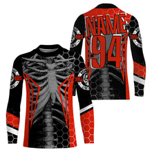 Load image into Gallery viewer, Personalized Racing Jersey UPF30+, Cool Bone Motorcycle Motocross Off-Road Riders - Red| NMS1457