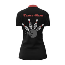 Load image into Gallery viewer, Custom Bowling Shirt for Women, Vintage Ladies Bowling Quarter-Zip Shirt for Team Eat Sleep Bowl NBZ164