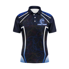 Load image into Gallery viewer, Custom Bowling Shirt for Men, Funny Blue Bowling Jersey Your Ball Will Be Right Back Polo Shirt NBP172