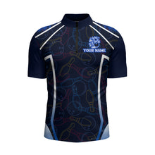 Load image into Gallery viewer, Custom Bowling Shirt for Men, Funny Blue Bowling Jersey Your Ball Will Be Right Back Quarter-Zip NBZ172