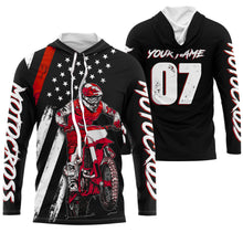 Load image into Gallery viewer, Custom motocross jersey American kid&amp;adult UPF30+ red dirt bike racing off-road motorcycle shirt| NMS879