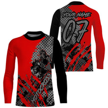 Load image into Gallery viewer, Personalized Motocross Jersey Youth Men UPF30+ Red Dirt Bike Shirt MX Racing Offroad Riding NMS1410