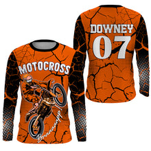 Load image into Gallery viewer, Orange Personalized Motocross Jersey UPF30+ Kid Men Women Dirt Bike Shirt MX Racing Off-road NMS1451