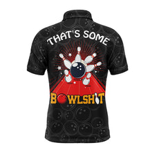 Load image into Gallery viewer, Funny Flame Polo Bowling Shirt for Men, Custom Name Black Bowling Jersey Cool Bowlers Shirt NBP130