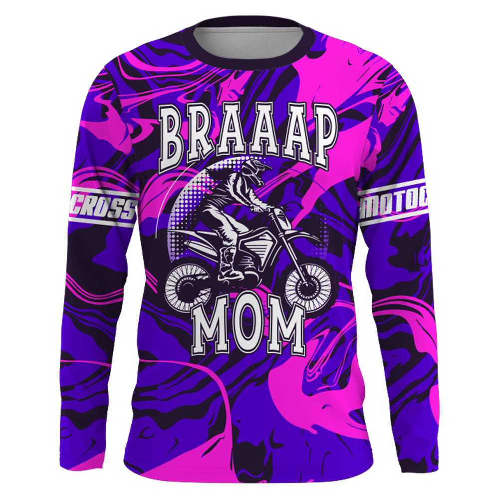 Dirt Bike Mom Personalized Jersey UPF30+ Brap Motocross Mom Racing Shirt Mother's Day Gift NMS1379