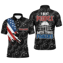 Load image into Gallery viewer, Funny Men Bowling Shirt Personalized Polo Short Sleeve American Flag Bowler Jersey NBP109