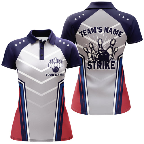 Strike Custom Bowling Shirt for Women, Vintage Bowling Jersey for Team Ladies Bowlers Polo Shirt NBP171