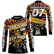 Load image into Gallery viewer, Custom Supercross Jersey Orange UPF30+ Adult Kid Dirt Bike SX Racing Shirt Ride Hard or Stay Home NMS1363