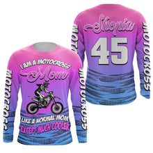 Load image into Gallery viewer, Motocross Mom Personalized Jersey UPF30+ Pink Women Dirt Bike Racing Shirt Mother&#39;s Day Gift NMS1376