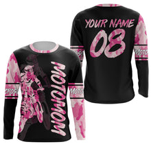 Load image into Gallery viewer, Dirt Bike Mom Personalized Jersey UPF30+ Pink Motocross Mom Racing Shirt Mother&#39;s Day Gift NMS1378