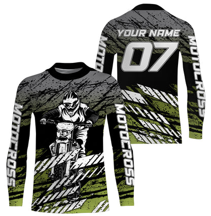 Motocross Personalized Jersey Kid Adult Long Sleeves, Dirt Bike Motorcycle Off-road Biker Racewear| NMS329