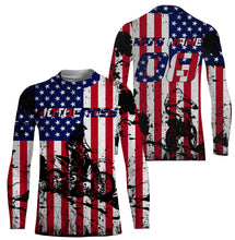 Load image into Gallery viewer, American Flag Motocross Jersey Personalized UPF30+ Adult&amp;Kid Patriotic MX Racing Motorcycle Jersey| NMS720