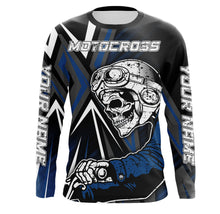 Load image into Gallery viewer, Extreme Motocross Custom Jersey T-shirt UV Protect, Skull Biker UPF 30+ Youth Long Sleeves Shirt| NMS361