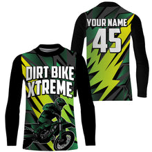 Load image into Gallery viewer, Extreme Dirt Bike Jersey Personalized UPF30+ Green Motocross Supercross Racing Shirt Off-road NMS1391