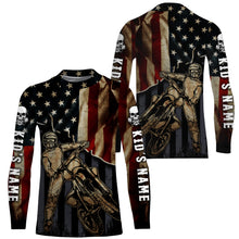 Load image into Gallery viewer, Personalized Racing Jersey UPF30+ UV Protect American Flag Dirt Bike Rider Motorcycle Racewear| NMS406