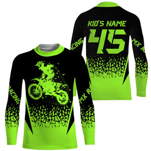 MX Racing Jersey Personalized Motocross UPF30+ Adult&Kid Green Dirt Bike Riders Off-road Motorcycle| NMS676