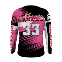 Load image into Gallery viewer, Motocross Mom Personalized Jersey UPF30+ Pink Dirt Bike Mom Racing Shirt Mother&#39;s Day Gift NMS1386