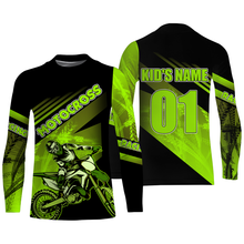 Load image into Gallery viewer, Green Custom Motocross Jersey UPF30+ Dirt Bike Racing Adult&amp;Kid Off-Road MX Motorcycle Shirt| NMS777
