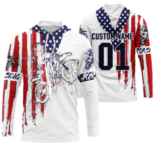 Load image into Gallery viewer, Dirtbike Racing Jersey UPF30+ Personalized Patriotic Motocross Off-road Riders American Riding Jersey| NMS610