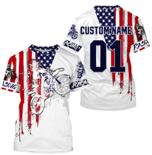 Load image into Gallery viewer, Dirtbike Racing Jersey UPF30+ Personalized Patriotic Motocross Off-road Riders American Riding Jersey| NMS610