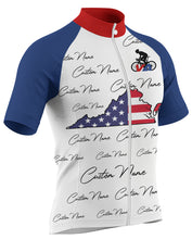 Load image into Gallery viewer, Cycling Jersey for Men, Virginia Cycling Shirt, Customized Road Bike Shirt, Bicycle MTB Racing Shirt| JTS489