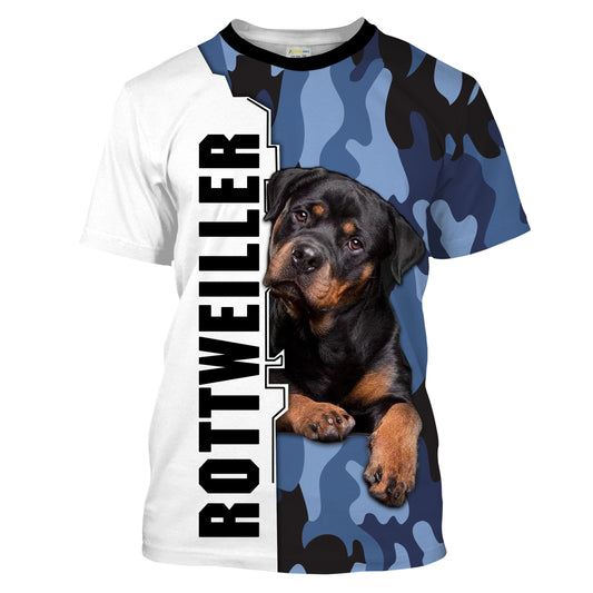 Rottweiler Dog 3D T-shirt| Rottweiler T-shirt for Men, Gift for Dog Dad, Dog Lover - Rottweiler Gift| JTSD147 A02M06