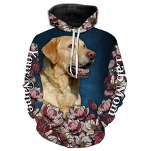 Load image into Gallery viewer, Labrador Retriever Floral Hoodie Long Sleeve| Custom Labrador Retriever Lover Shirt Dog Mom Shirt Dog Dad Shirt| JTSD267