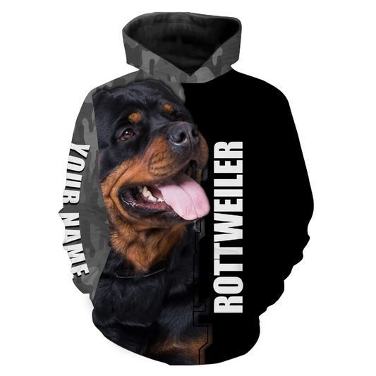 Personalized Love Rottweiler Hoodie Long Sleeve| Rottweiler Shirt for Rottweiler Lover Dog Lover Gift JTSD277