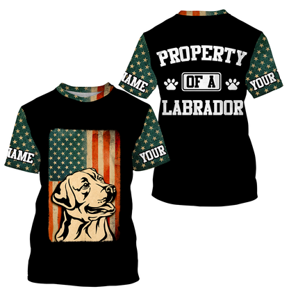 American Labrador Retriever Owner Shirt Patriotic Gift| Property Of A Labrador Shirt Hoodie Long Sleeve JTSD340