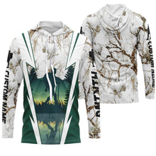 Load image into Gallery viewer, Custom Hiking Winter Camo Hiker Shirts for Men Hiking Long Sleeve UV Protection UPF 30+ Hiking Shirt| SP33