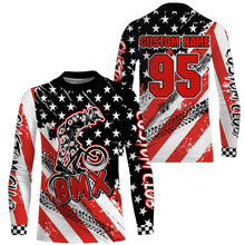 Load image into Gallery viewer, Adult kid BMX jersey Patriotic UPF30+ freeride gear USA cycling shirt bicycle motocross racewear| SLC32