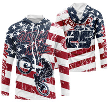 Load image into Gallery viewer, American adult kid BMX jersey Custom patriotic UPF30+ freestyle racewear USA cycling shirt| SLC29