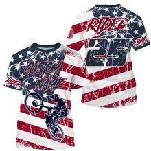 Load image into Gallery viewer, American adult kid BMX jersey Custom patriotic UPF30+ freestyle racewear USA cycling shirt| SLC29