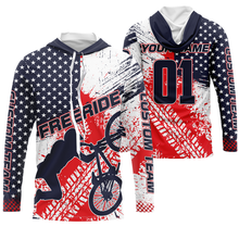 Load image into Gallery viewer, Patriotic adult kid BMX jersey Personalized UPF30+ American freeride bike shirt USA Cycling gear| SLC26