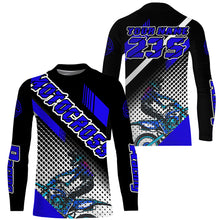 Load image into Gallery viewer, Custom Dirt Bike Jersey Adult&amp;Youth UPF30+ Extreme Blue Motocross Shirt Boys Girls MX Long Sleeve PDT525