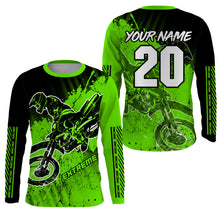 Load image into Gallery viewer, Green Motocross kid men women jersey custom UPF30+ extreme off-road dirt bike shirt motorcycle PDT330