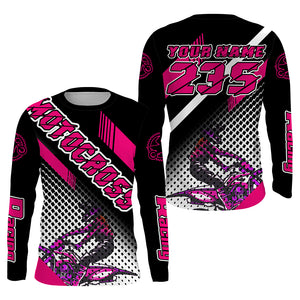 Pink Motocross Jersey Men Kid UPF30+ Custom Dirt Bike Shirt MX Off-Road Jersey Motorcycle Riding PDT580