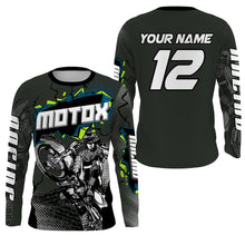 Load image into Gallery viewer, Youth men women black MX racing jersey Motocross custom UPF30+ dirt bike off-road shirt motorcycle PDT130