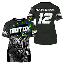 Load image into Gallery viewer, Youth men women black MX racing jersey Motocross custom UPF30+ dirt bike off-road shirt motorcycle PDT130