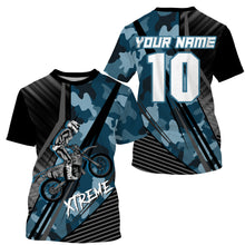 Load image into Gallery viewer, Kids men women custom name&amp;number motorcycle jersey UPF30+ Motocross racing shirt camo dirt bike PDT132
