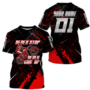 Motorcycle jersey black&red UPF30+ custom dirt bike off-road shirt Motocross extreme long sleeves PDT197