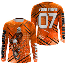 Load image into Gallery viewer, Personalized Orange Motocross Dad Jersey UPF30+ Brap Like A Dad Dirt Bike Shirt Off-Road Motorcycle PDT490
