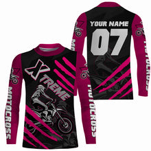 Load image into Gallery viewer, Extreme Motocross Jersey Men Kid UPF30+ Custom Pink Dirt Bike Shirt Women MX Off-Road Racing Jersey PDT581
