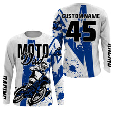 Load image into Gallery viewer, Personalized MX Dad Jersey UPF30+ Blue Dirt Bike Shirt Moto Dad Off-Road Motorcycle PDT494