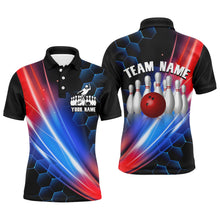 Load image into Gallery viewer, Bowling Polo Shirt Men Custom Bowling Shirt For Team Personalized Black Bowling Jerseys BDT09